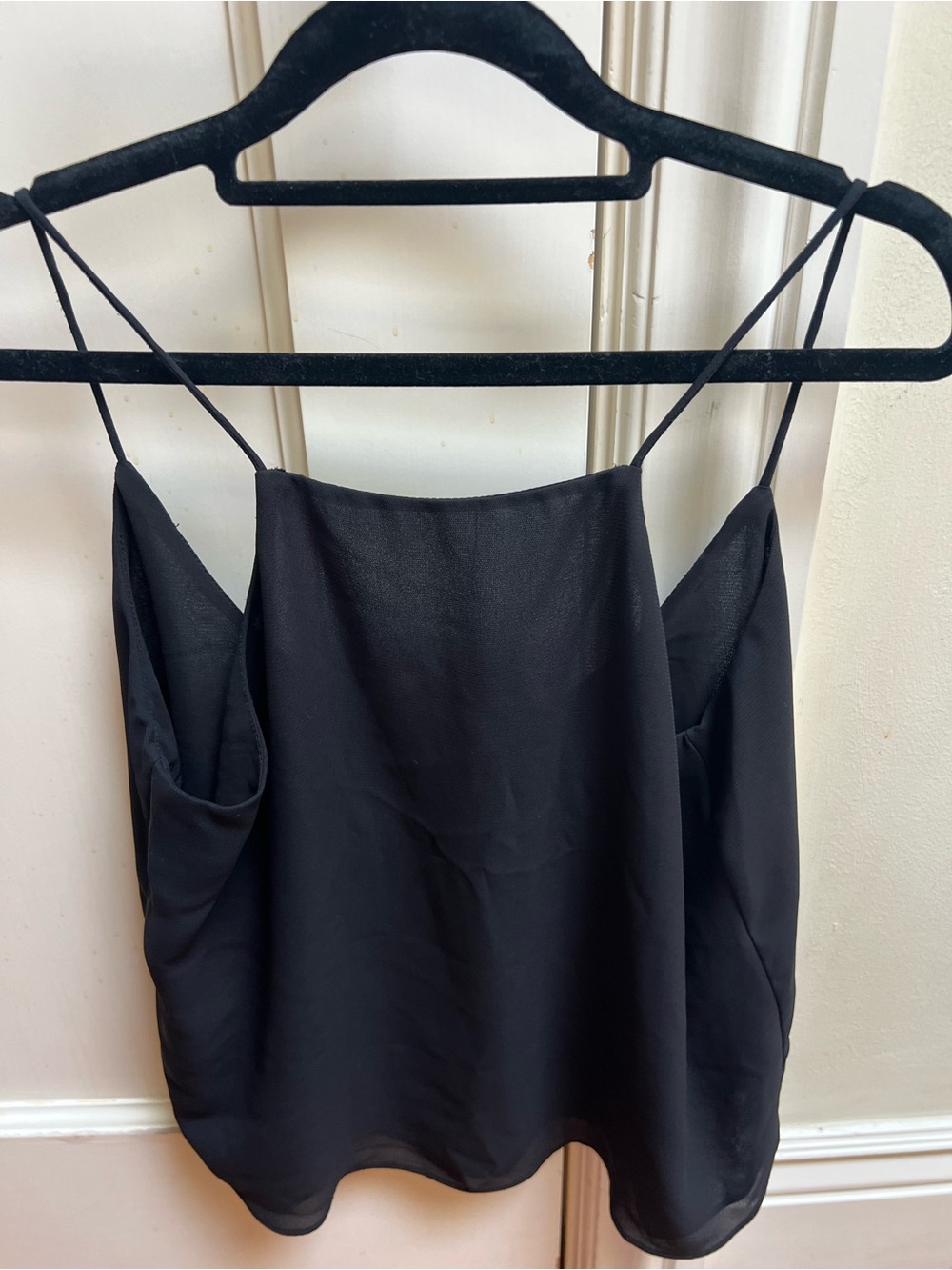 Mango Black Spaghetti-Strap Cami Top